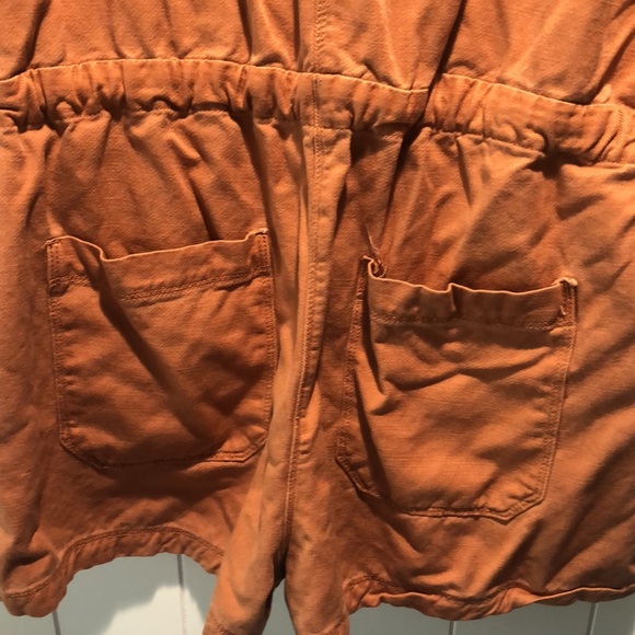 jordache shorts romper cotton and rayon copper spice color belted L - Picture 8 of 10